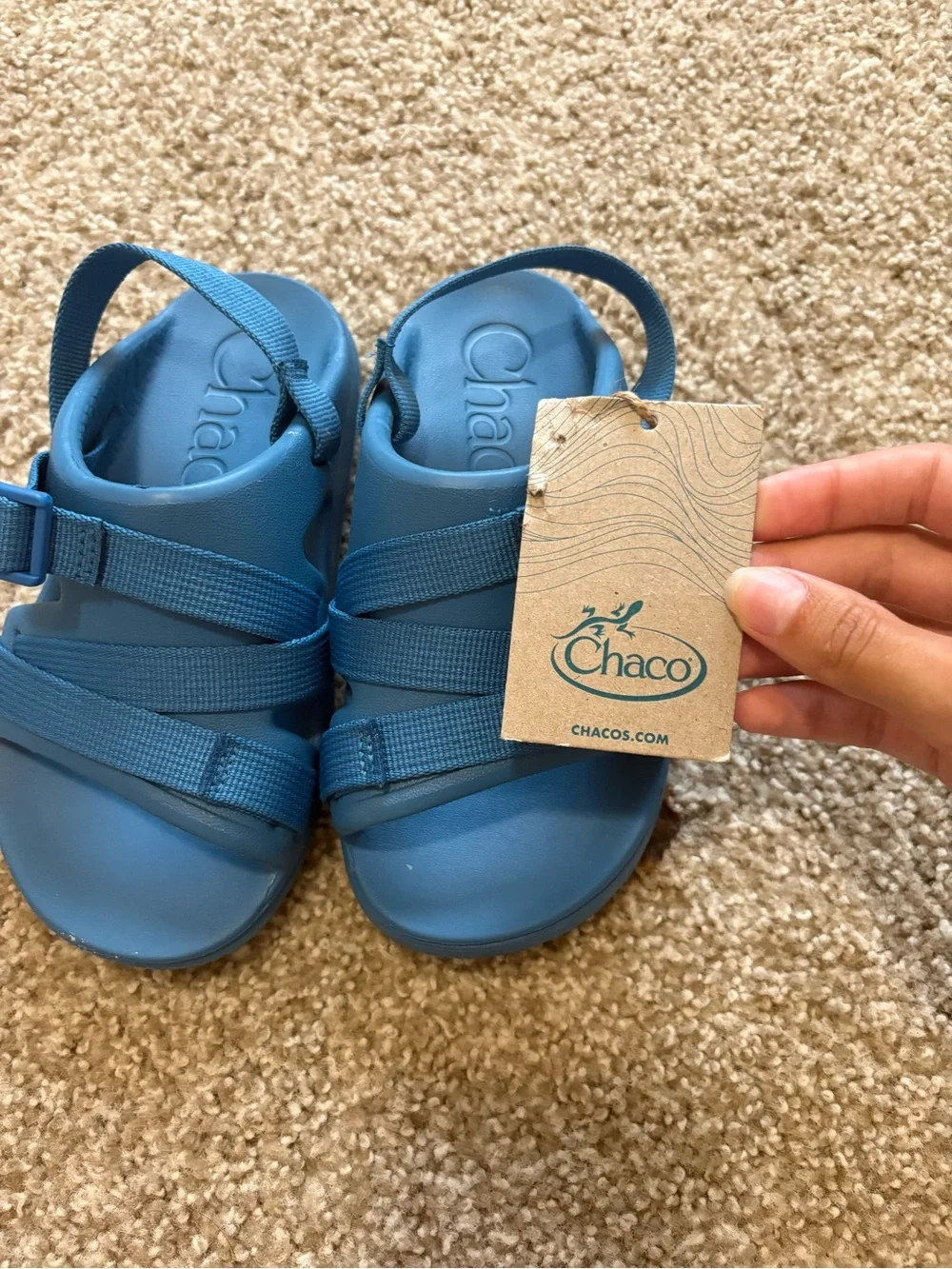 Chaco Kids Classic Sandals in Teal Blue